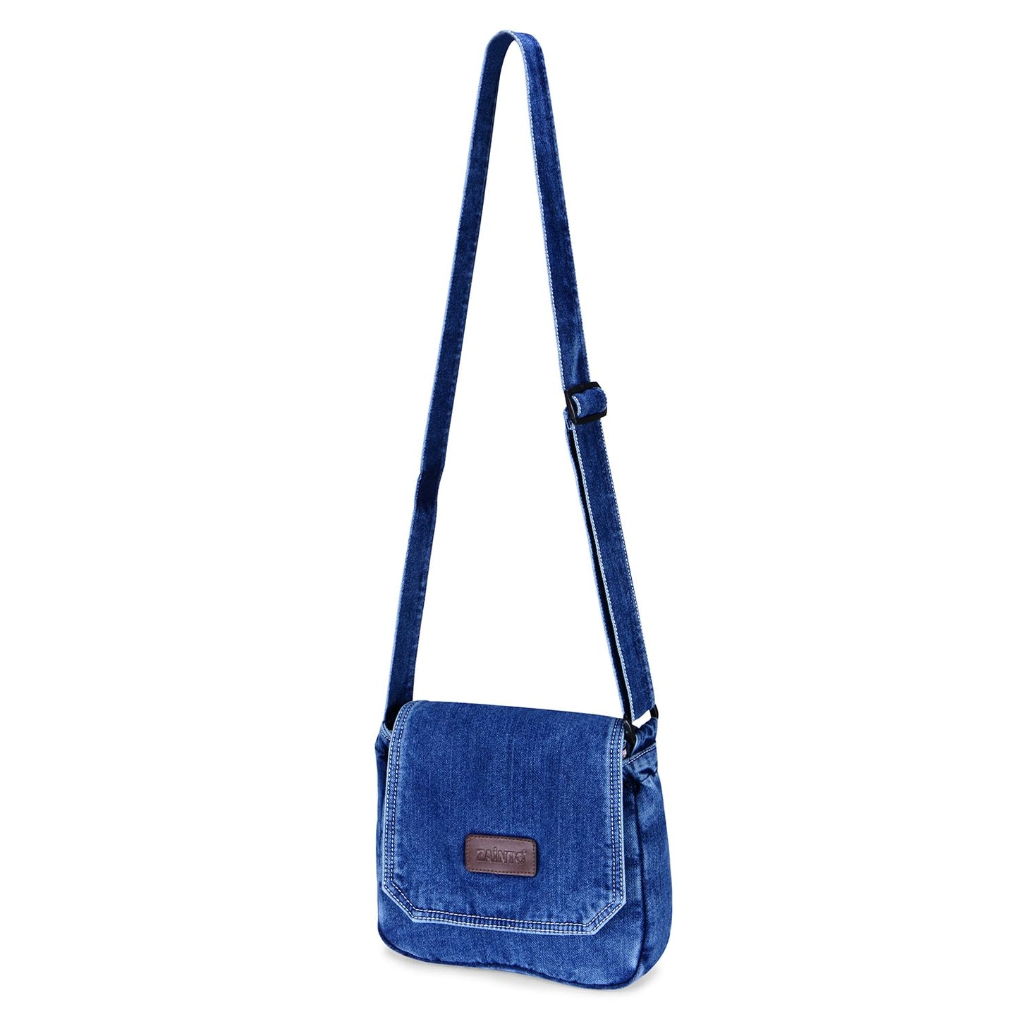 ZAINTO® Blue Denim Sling Bag for Women | Small Crossbody Shoulder Bag for Office, Travel & Casual Use | Eco-Friendly Premium Fabric | Lightweight & Stylish Everyday Sling Purse for Girls & Ladies