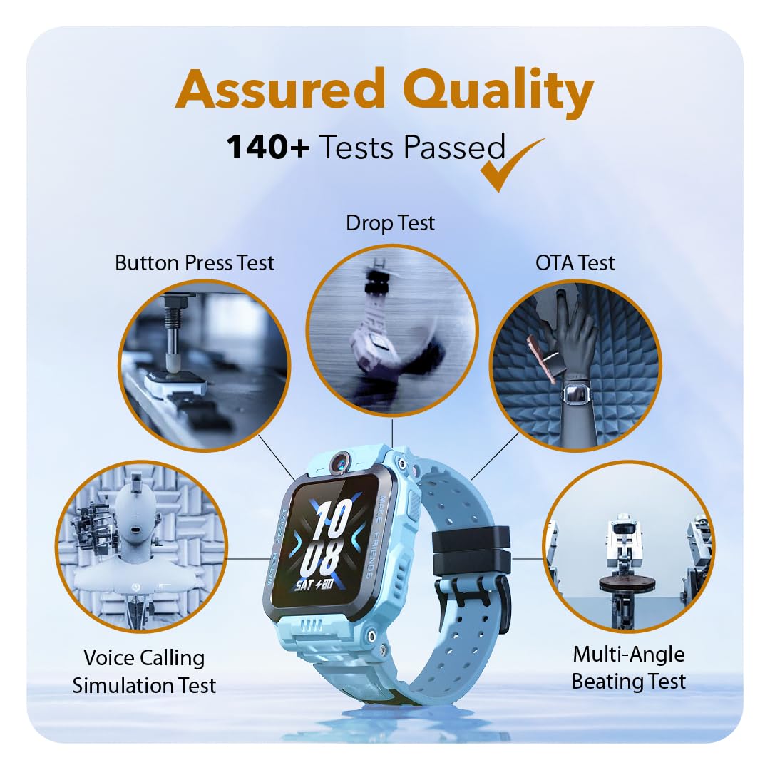 imoo Kids Watch Phone Z7 [4G Cellular + GPS + Health], 4G Smartwatch, HD Video & Voice Call, GPS Enabled with 14 Days Historical Track, Kids Emotion Detector, HeartRate, Body Temp., SPO2 (Blue)