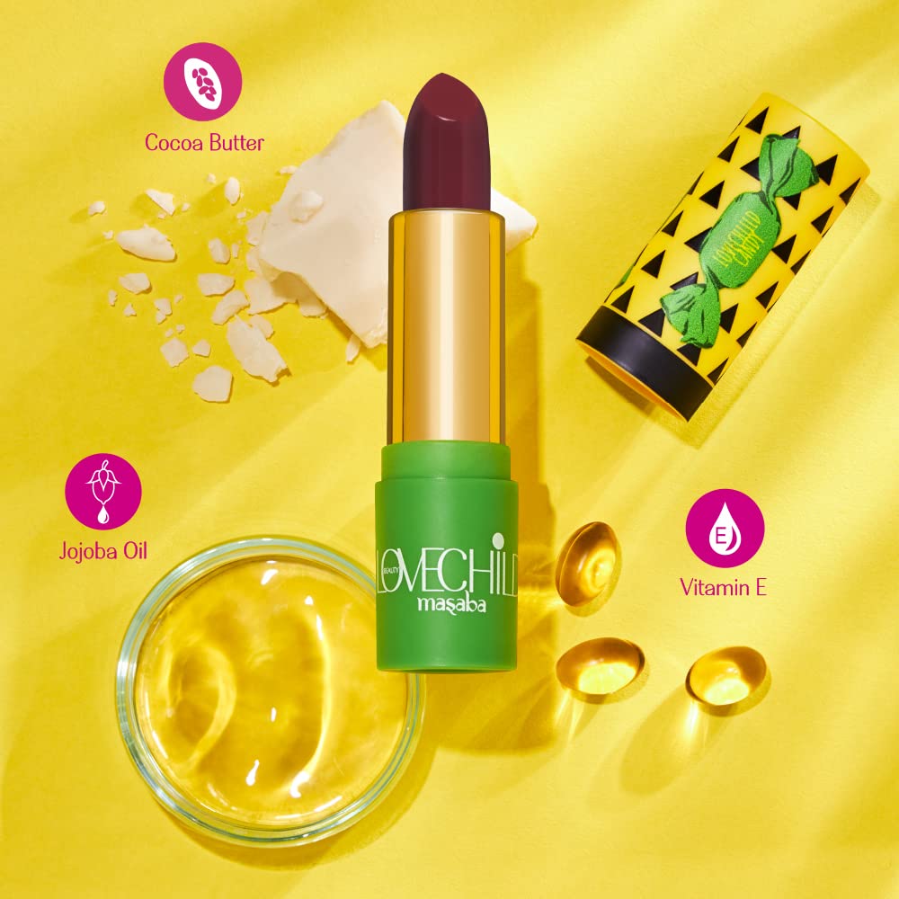 LoveChild Masaba - Paan-Tastic - Luxe Matte Lipstick, Moisturising, Long lasting, Wine Red, Bullet Matte Lipstick, 4ML