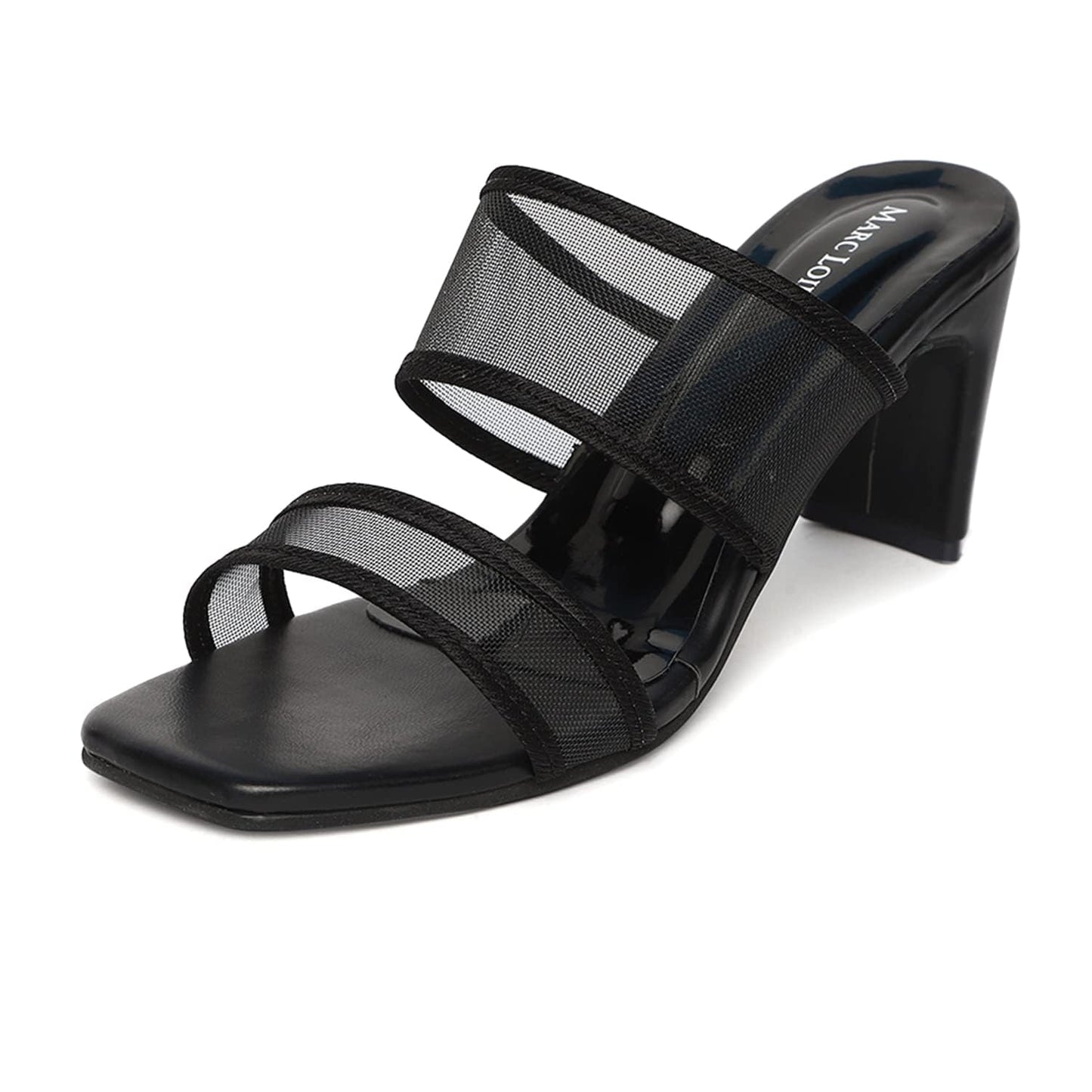 Marc Loire Womens Slip-On Block Heel Fashion Sandals - Black 6 Uk