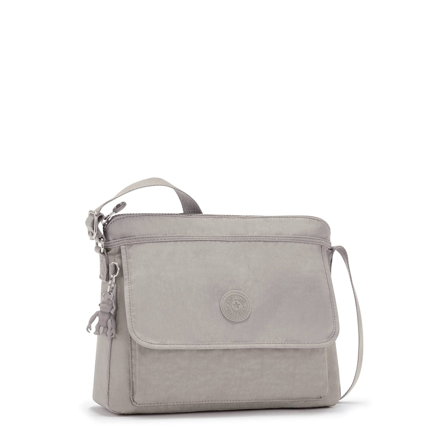 Kipling Aisling Crossbody Bag, Grey Gris, 12"L x 8.87"H x 4"D