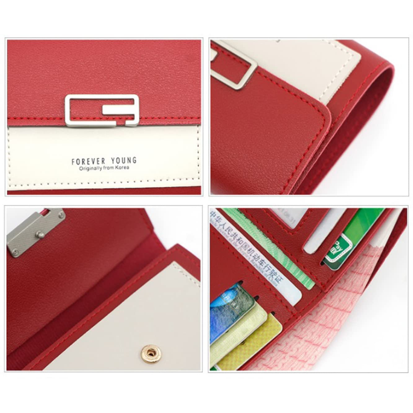 ARURA (LABEL) Women's Short Wallet Clutch Bag Three Fold Buckle Coin Purse Women's Handbag (Random Color)