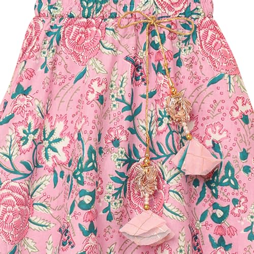 Hopscotch Girls Cotton Ethnic Sets In Pink Color For Ages 13-14 Years (0PT-4518713)