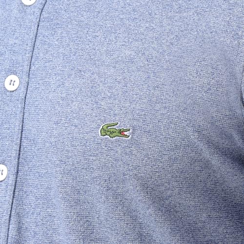 Lacoste Men's Cotton Solid Slim Dress Shirt (YH003H_Blue
