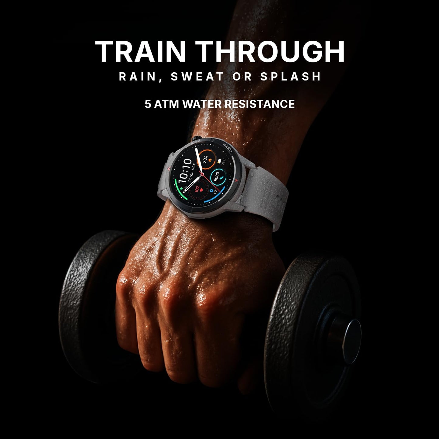 Noise Endeavour 2 Rugged Smart Watch – 1.46″ AMOLED Display, Built-in GPS, ABC Sensors, Up to 7-Day Battery, 5ATM Water Resistance, AI, Strava Integration, for iOS & Android (Silver Grey)