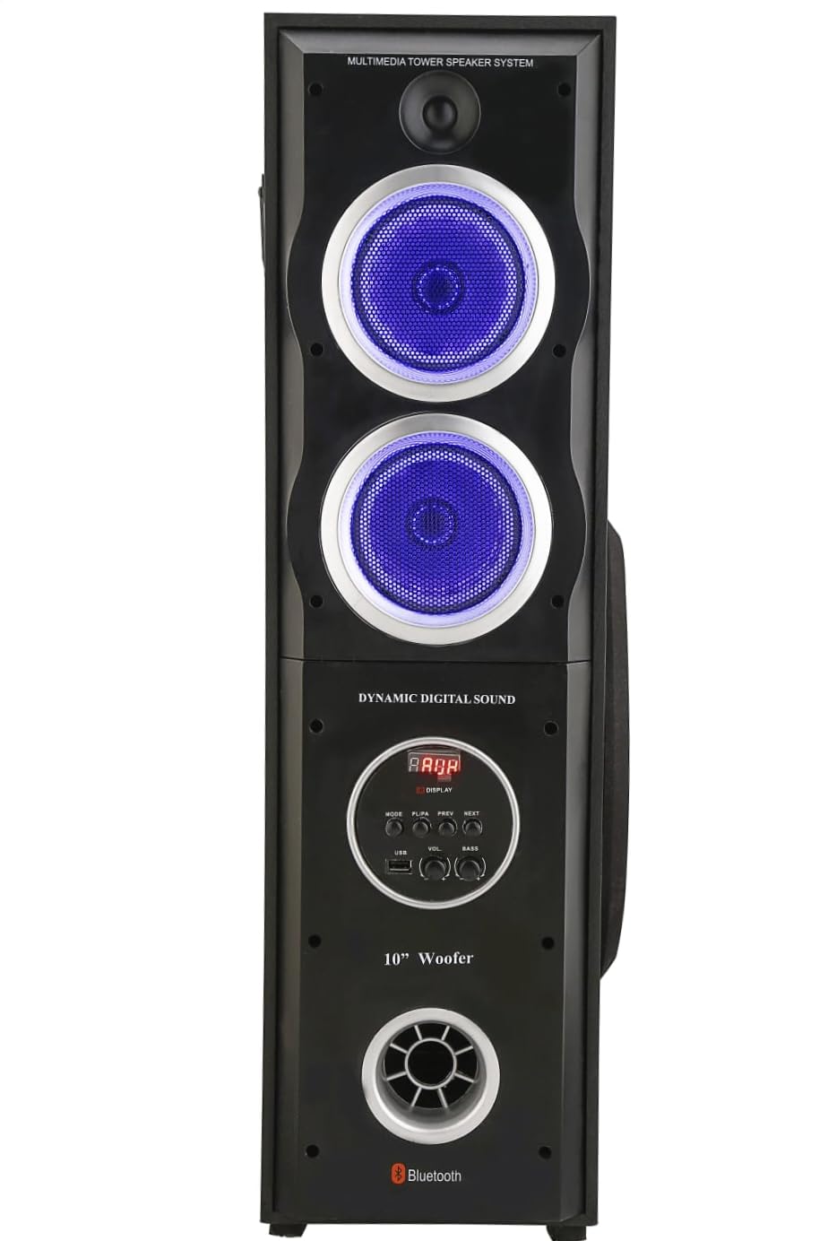 TECHXEWOO TS7777 Home Theater Party Speaker with 10" WOOFER and Dual MID Range Speakers, Bluetooth, USB, Digital FM,TWS, INBUILT Karaoke and Wide CONNECTIVITY Options VIA AUX in.