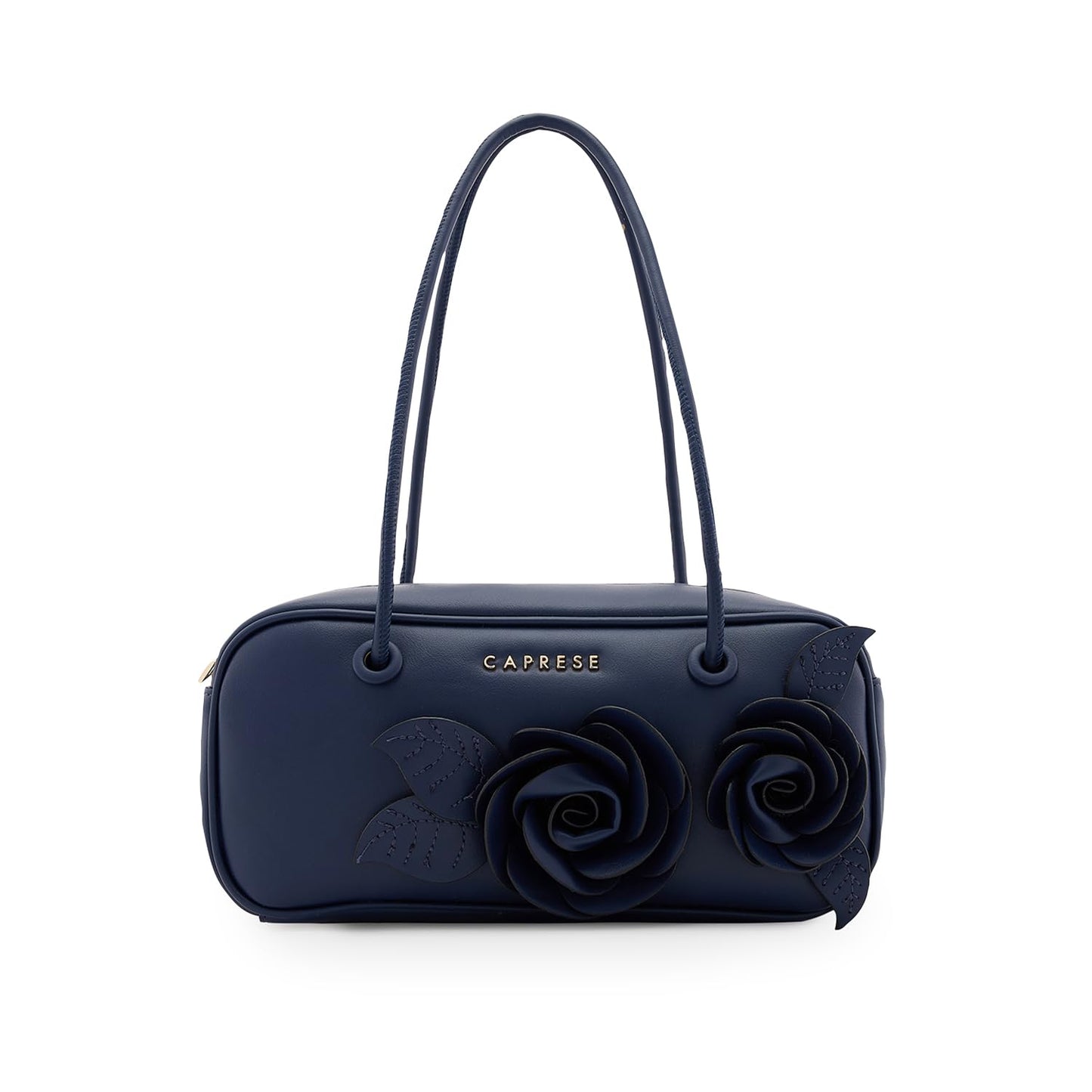 Caprese Bloom Baguette Medium Navy Shoulder and Handheld Bag|Chic, Versatile Design for Everyday Use, Stylish Handbag for Casual or Formal Occasions, Perfect for Work, Travel, and Special Events