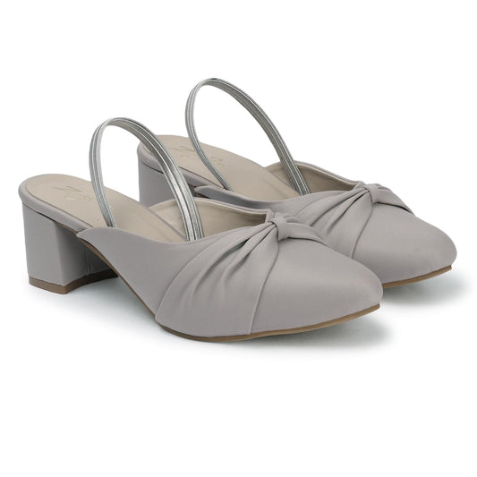 ZaySoo Women's Pointed Toe Slingback Heels, Bow Detail,