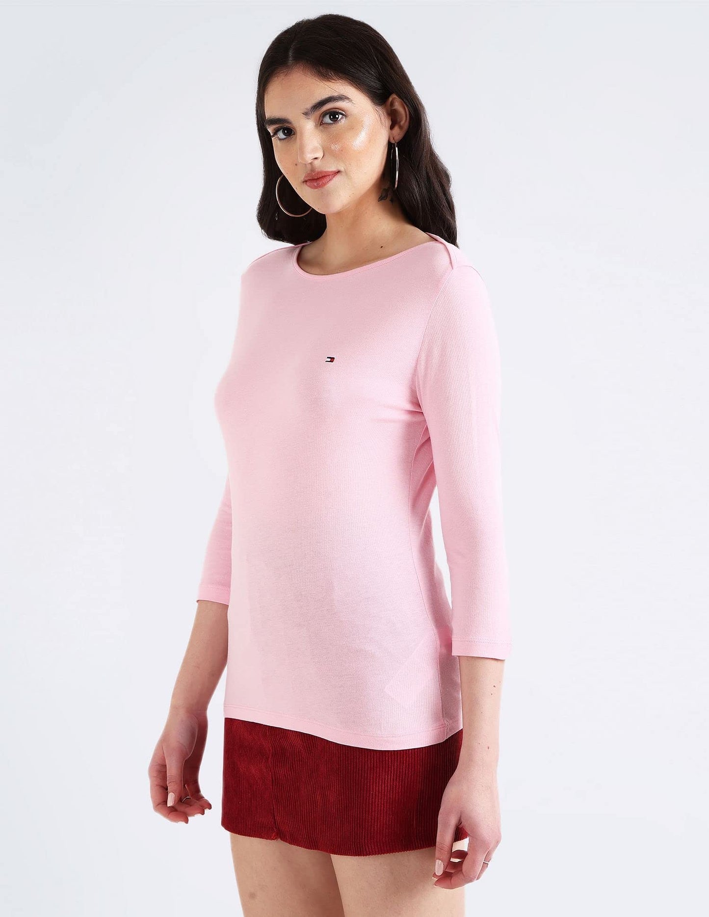 Tommy Hilfiger Slim Boat-NK TOP 3/4 SLV Classic Pink