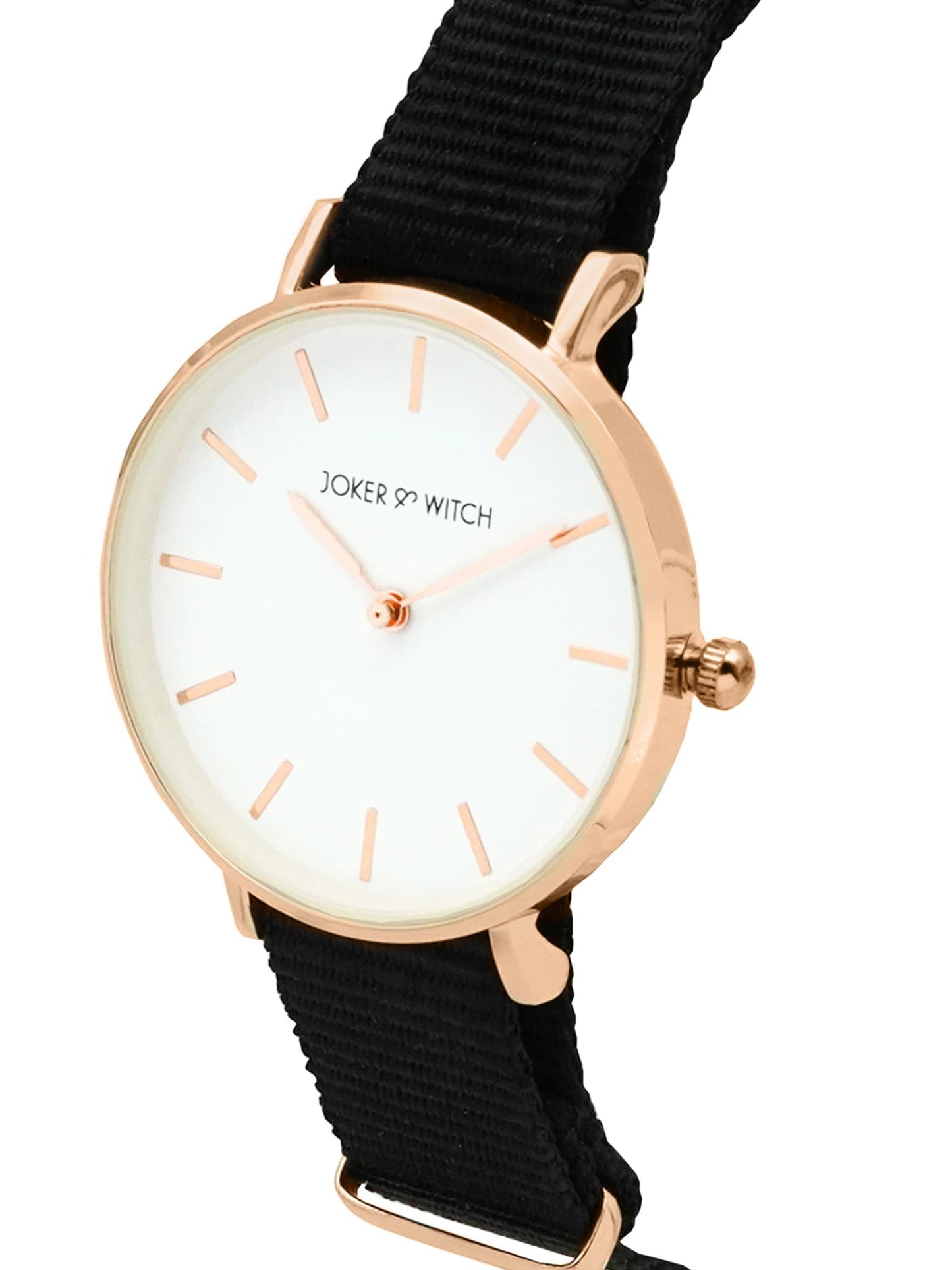 Joker & Witch Paris 32mm White Dial 13mm Black Synthetic Strap Watch for Women