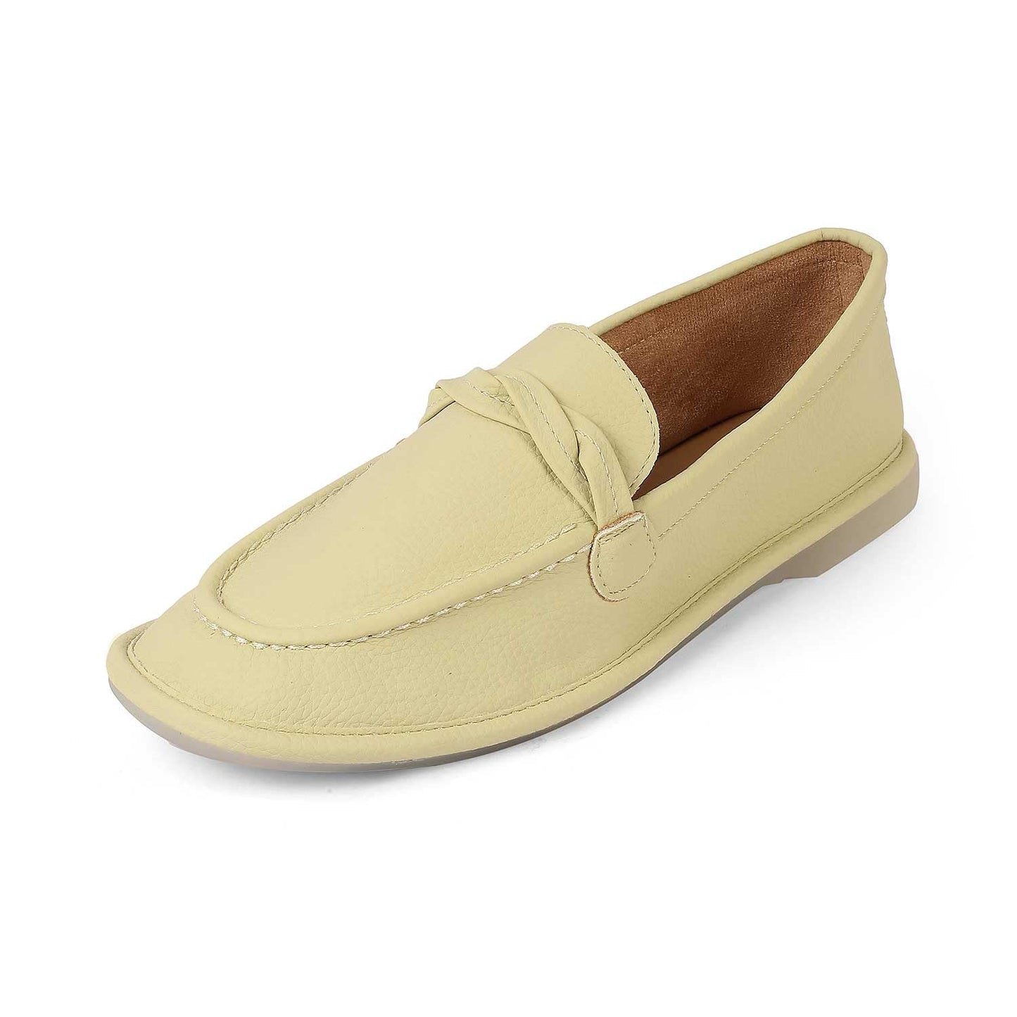 tresmode YORKO Women's Loafers Shoes Stylish, 3 UK / 36 EU - Ladies Comfortable Soft Footwear Closed Back - Square Toe Vegan Friendly (Green)