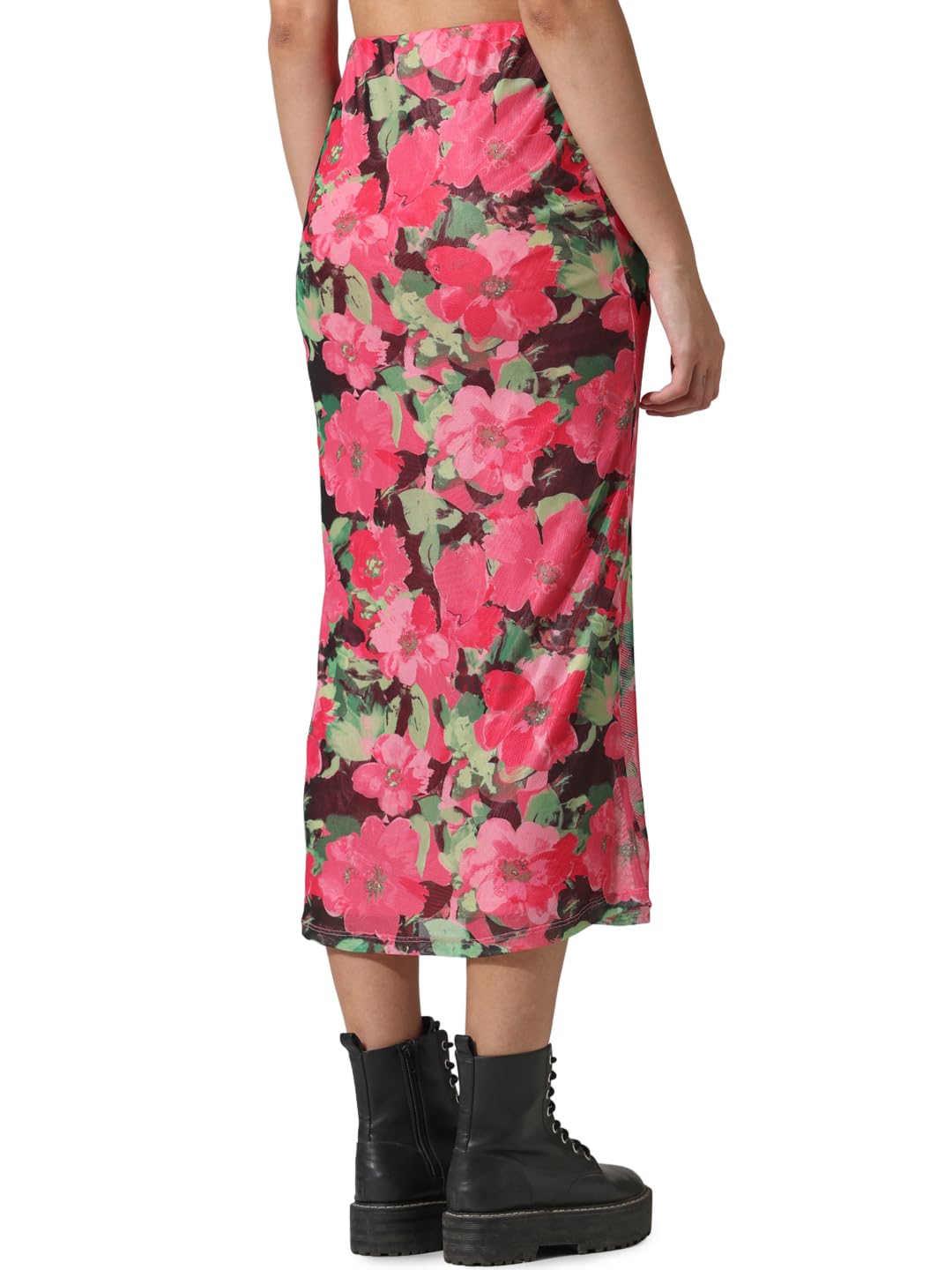 ONLY Women Printed Polyester High Rise Multicolor Pencil Skirt