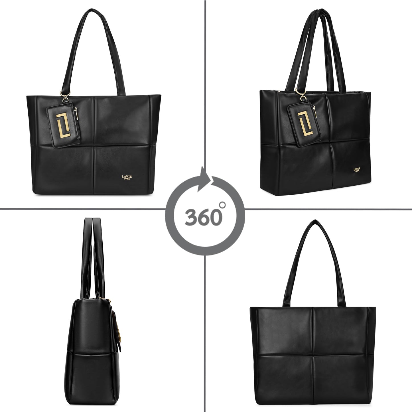 Lavie Luxe Women's Puff Extra Large Tote Bag | Tote Bag for Work | Ladies purse | Stylish Shoulder Bag | Gift for Women