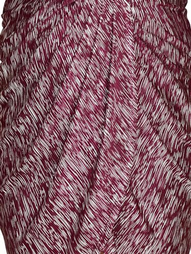 wild U Women Plus Size Cocktail Dress | Wrap | Pleated | Stretchable | Western Stylish - Wine Silver - 7XL