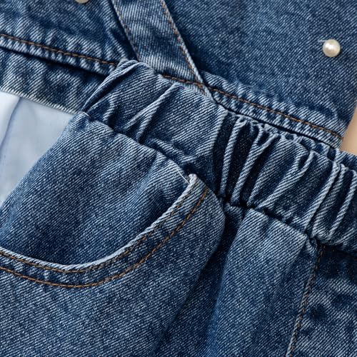 Hoscotch Girls Embellished Blue Short Sleeves Short Set For Ages (5-6 Years)