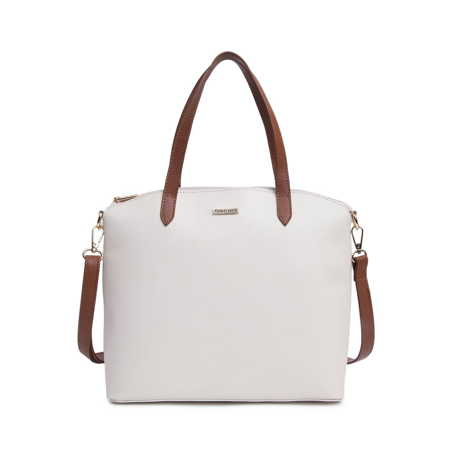 Fastrack Modern Satchel Bag for Women | Chic, Stylish Bag for Girls, Ladies, Women | Spacious Bag with Internal Organisers Made of Faux Leather (White)