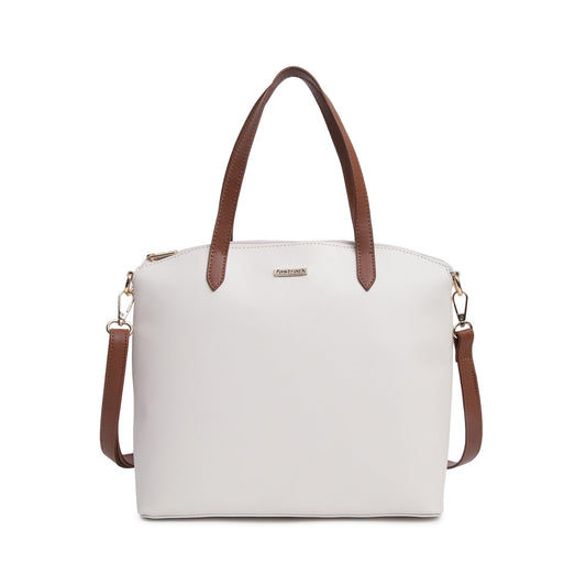Fastrack Modern Satchel Bag for Women | Chic, Stylish Bag for Girls, Ladies, Women | Spacious Bag with Internal Organisers Made of Faux Leather (White)