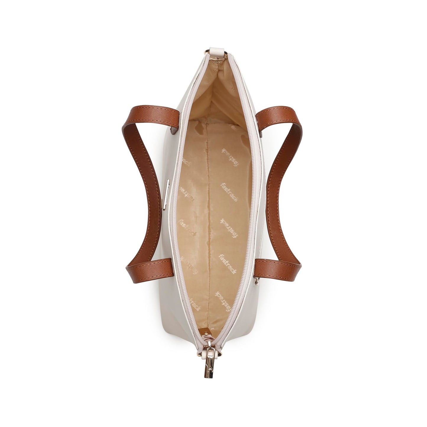 Fastrack Modern Satchel Bag for Women | Chic, Stylish Bag for Girls, Ladies, Women | Spacious Bag with Internal Organisers Made of Faux Leather (White)