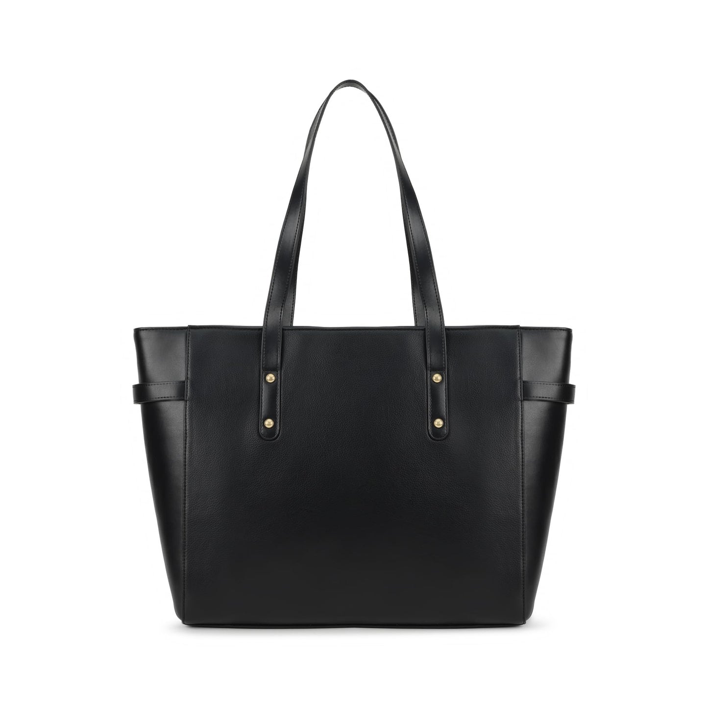 Fastrack Black Powermode Laptop Tote For Women | Black Faux Leather Bag | Fits Upto 15" Laptop | Ladies Tote Bag with Zipper Closure & Utility Pockets