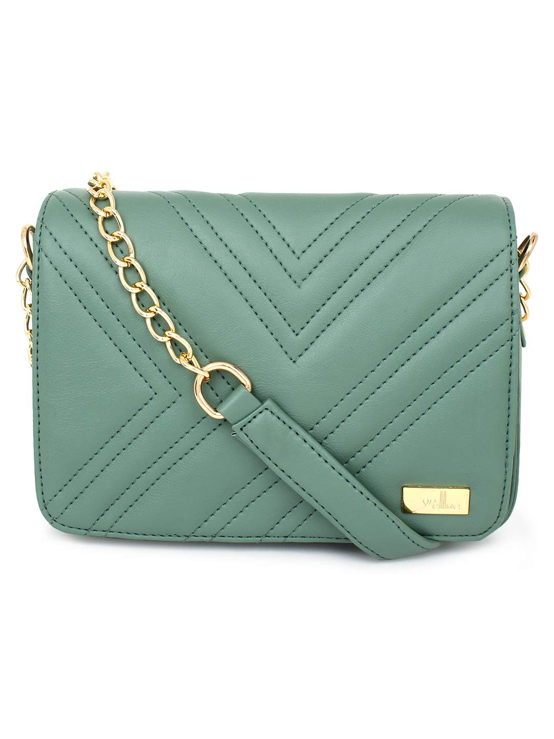 Yelloe womens Sling Bag with quilting effect in Turquiose