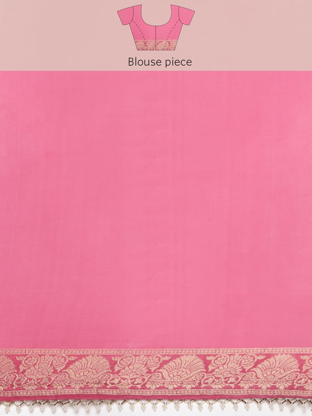 MOHEY Pink Art Silk HAND EMBROIDERY|ZARI WEAVE Saree for Women
