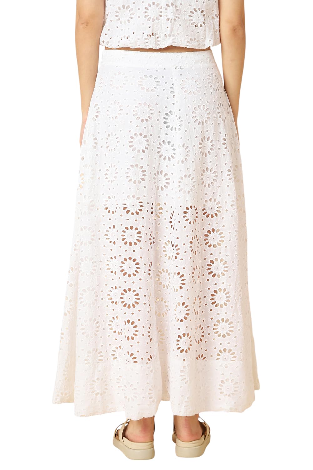 Allen Solly Women White Cut Work Casual Skirt