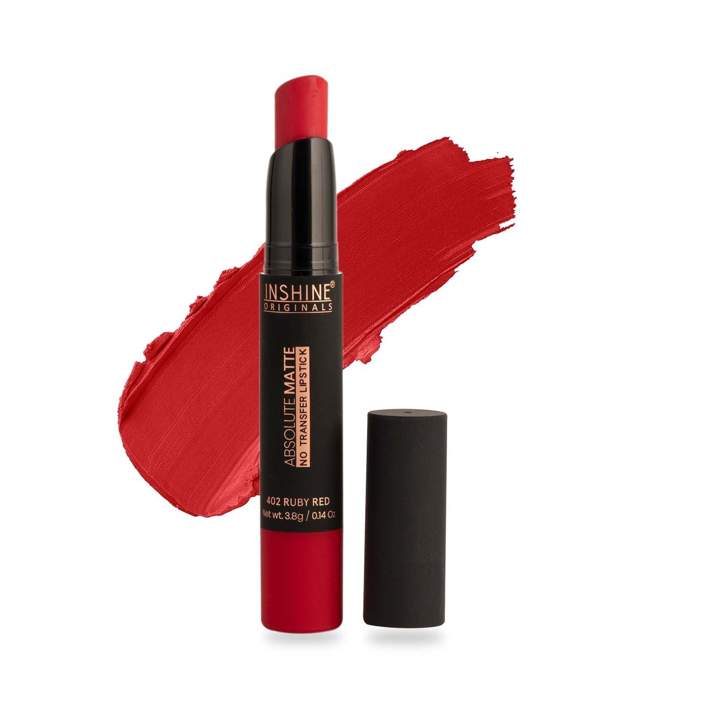 INSHINE Absolute Matte Lipstick - Long-lasting, Transfer-resistant, Velvety Matte Finish with Intense Color, Up to 12 Hours Wear | Perfect for Sophisticated Lips - RUBY RED