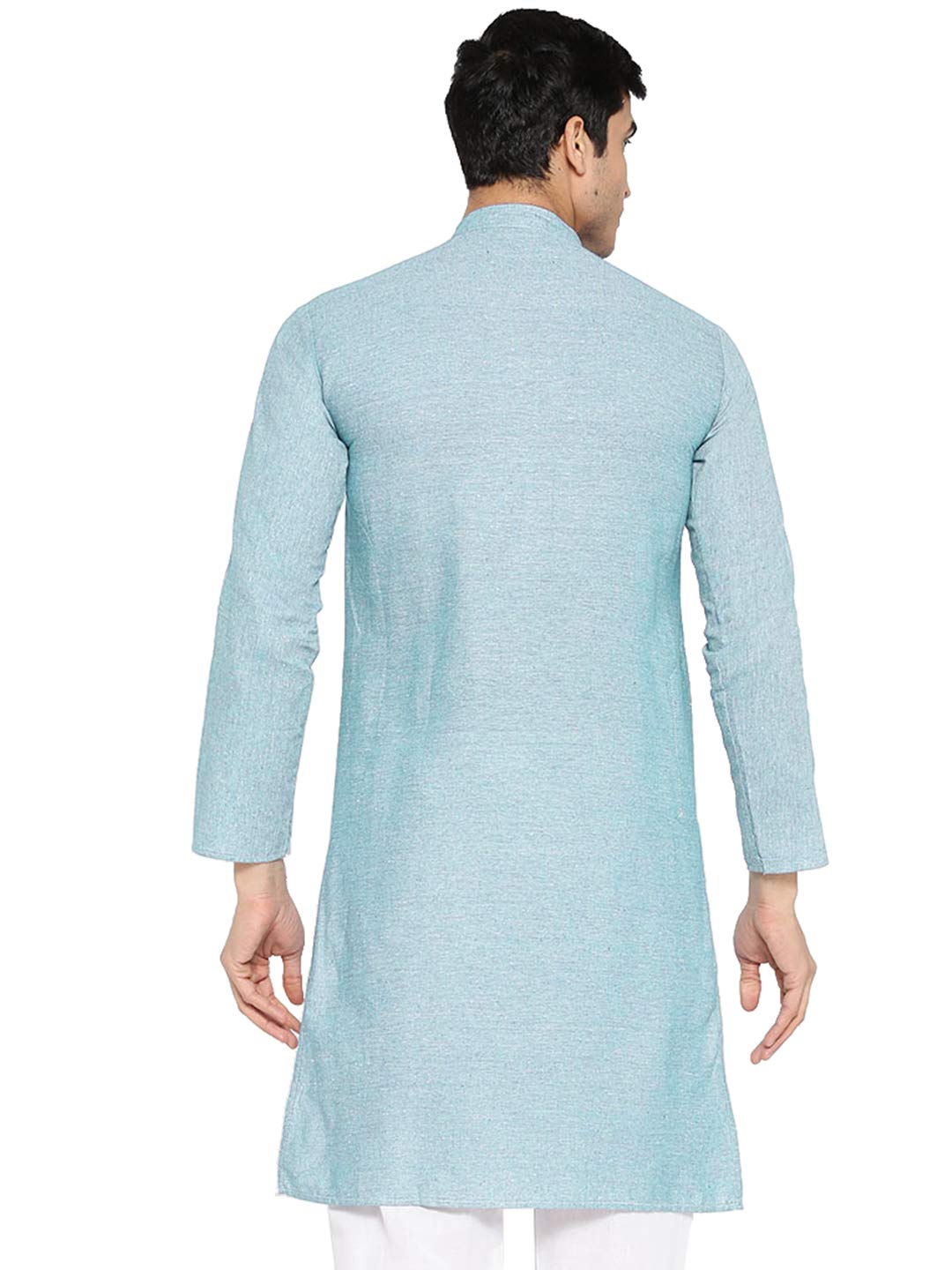 Vastraa Fusion Men's South Cotton Ragular Fit Kurta Pajama (VS1156D-36_Sky Blue_S)