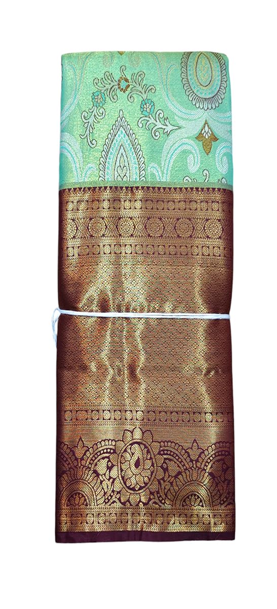 VFCollections Women's Kanchipuram Silk Pure Pattu Sarees With Blouse (Vfc269-2), Multi