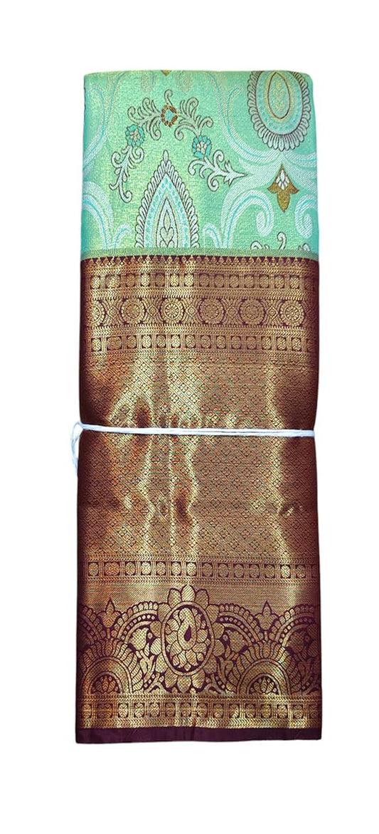 VFCollections Women's Kanchipuram Silk Pure Pattu Sarees With Blouse (Vfc269-2), Multi