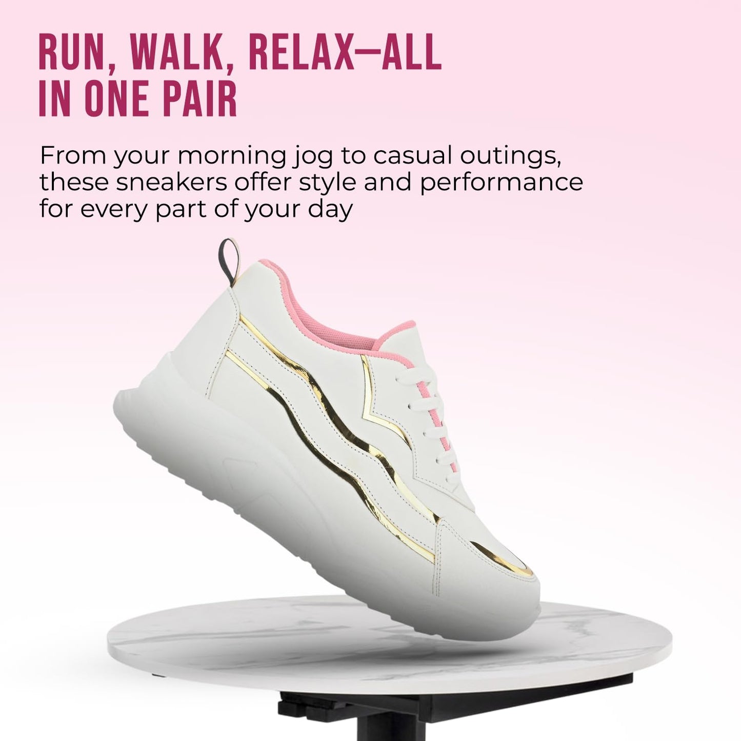 STANPHORD Women's Flare White Sneakers_3 UK (WTPRM 13009)