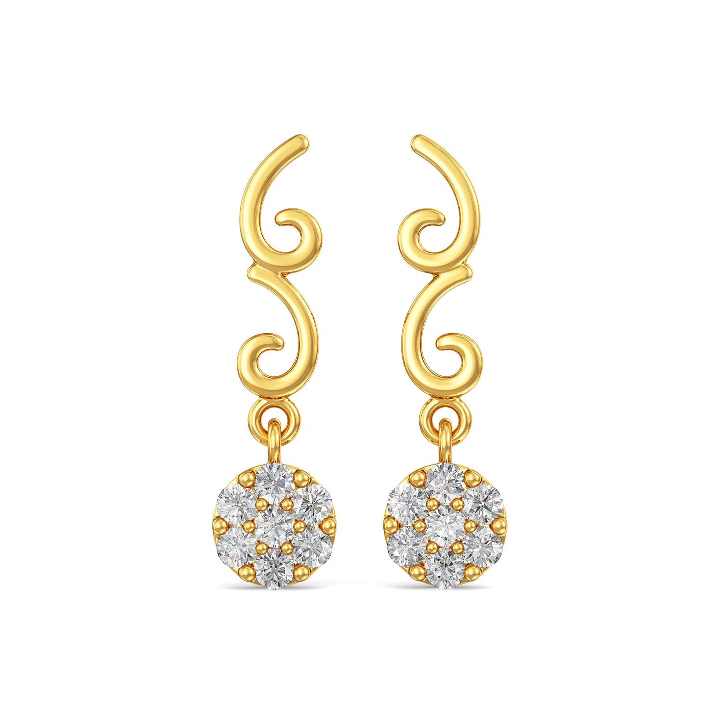 Joyalukkas Impress Collection 22k Yellow Gold Stud Earrings for Women