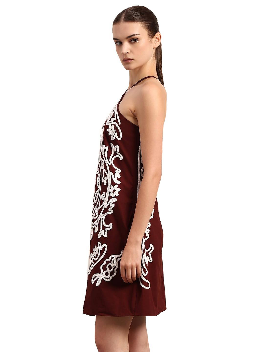 VERO MODA Women's A-Line Brown Dress