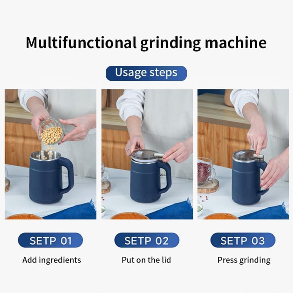 Spice Grinder Portable with Handal Electric Grain Mill Grinder Stainless Steel Dry Grain Spices Cereals Seasonings Coffee Bean Grinder Machine(Multicolor) (Multifunction-Smash-Machine)