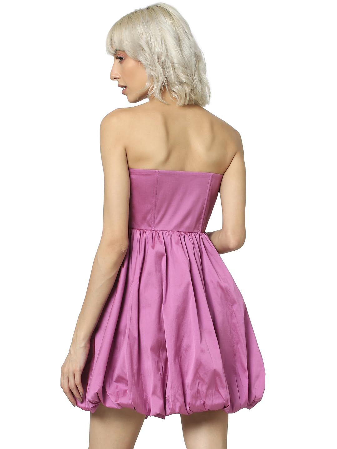 ONLY Women's Polyester A-Line Above The Knee Dress (15316161- Violet