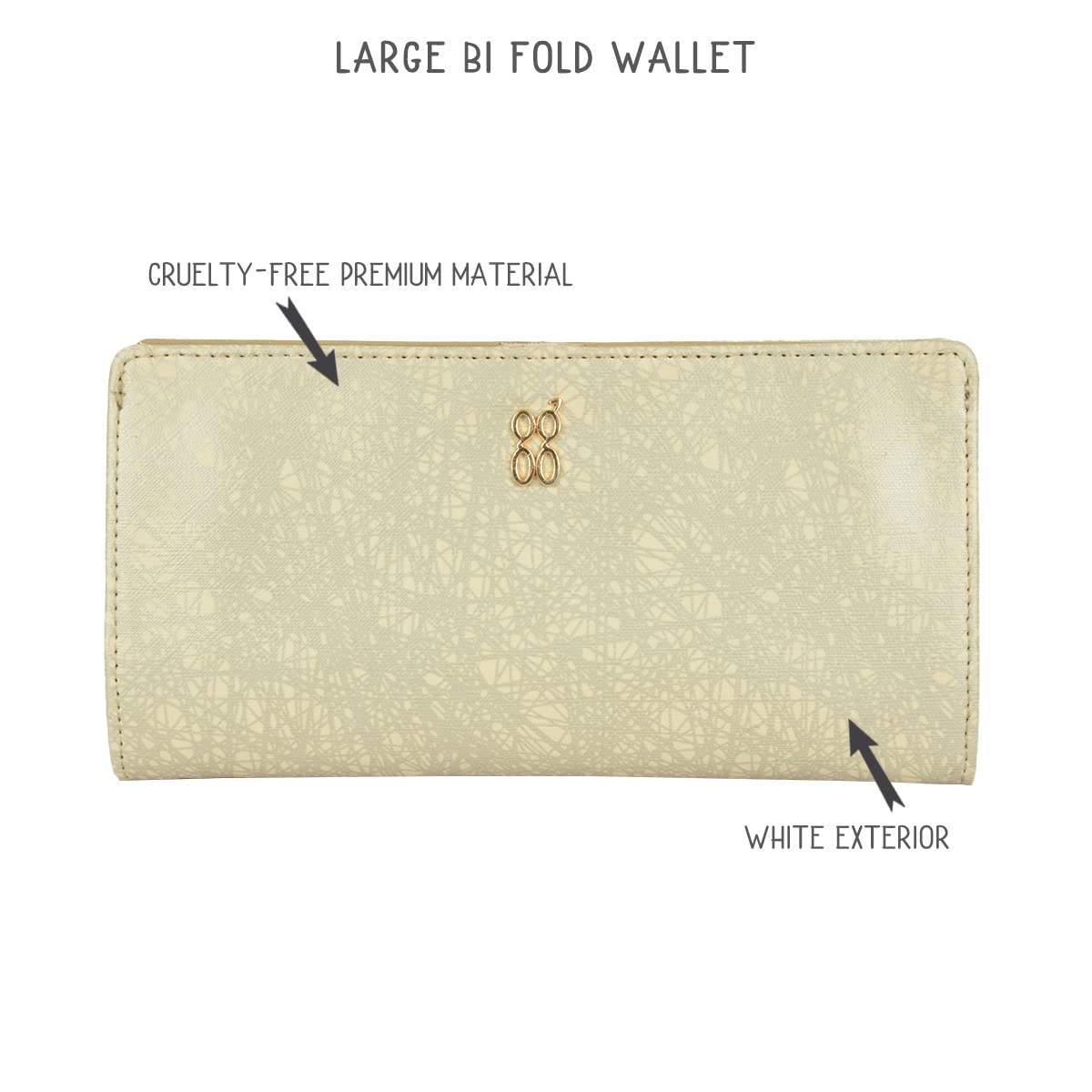 Baggit Women White Wallet Large Size | Ladies Stylish Purse Bag | Credit Card Money Holder