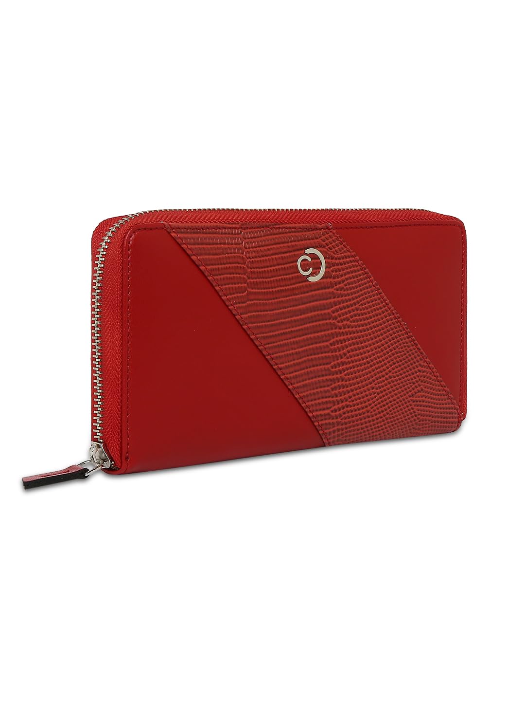 Caprese Women Faux Leather Zoey Wallet Large Zip Around Terra, Red