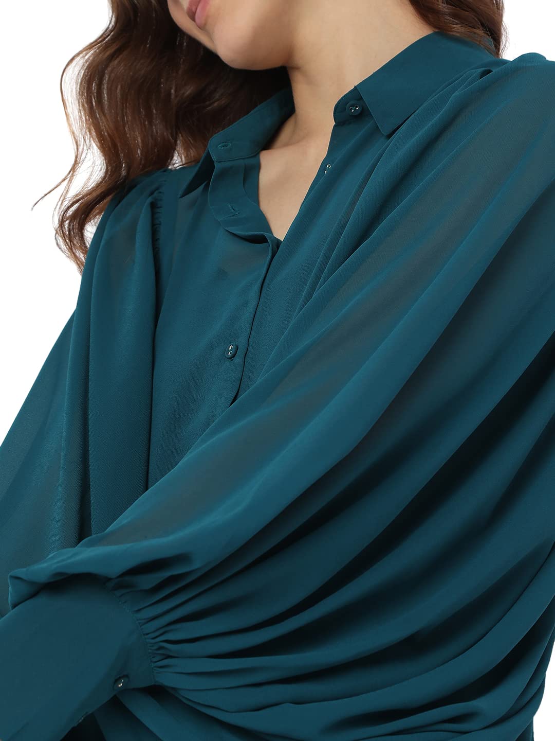 VERO MODA Regular Shirt (262814401_Evergreen_XS_)