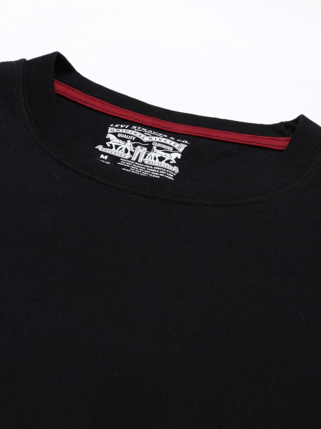 Levi's Men's Cotton Plain Regular Fit T-Shirt (Pr679313_Black L)
