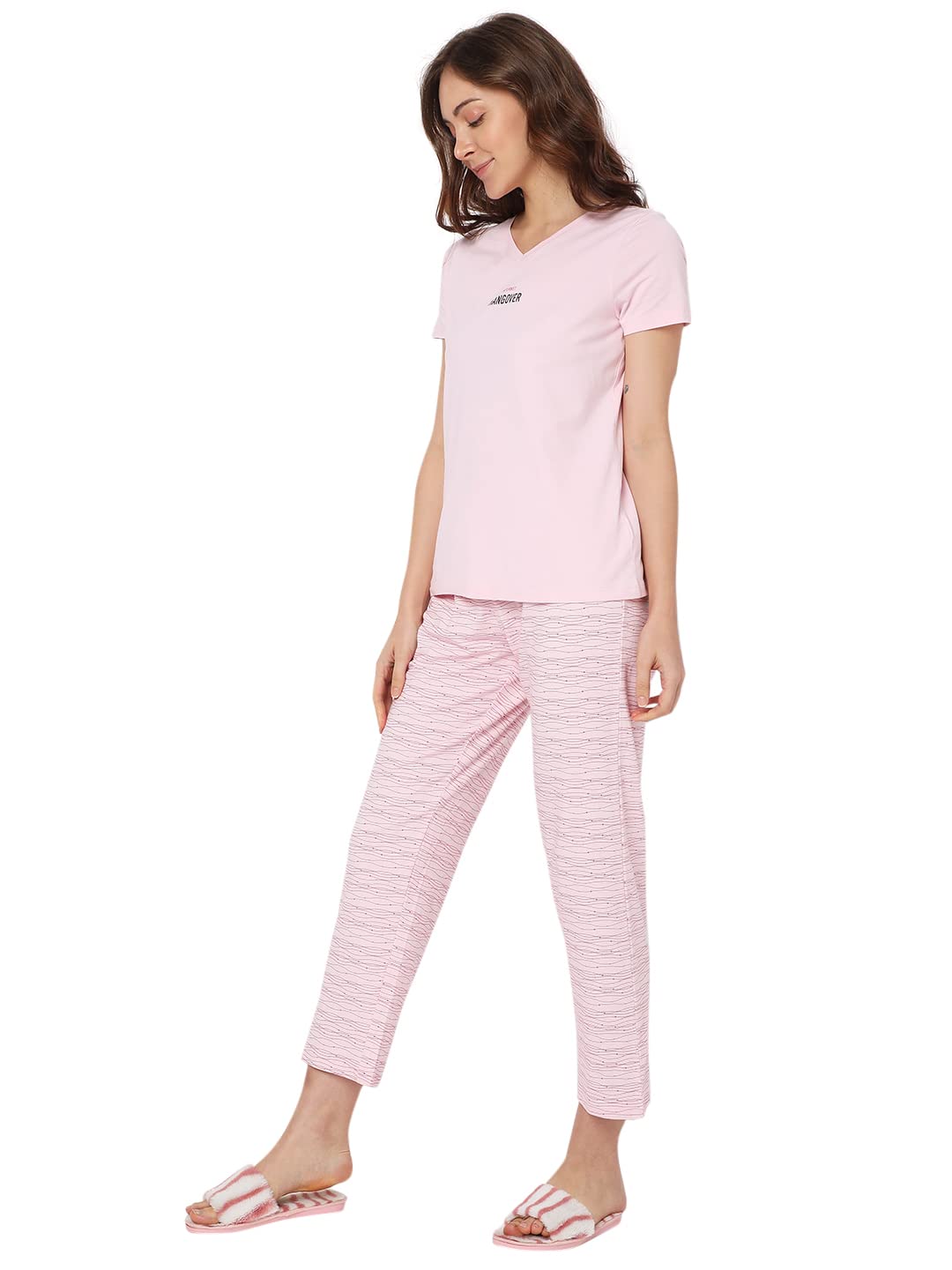 VERO MODA Intimates Regular Fit Sleepwear Set (254665901_Parfait Pink_M)