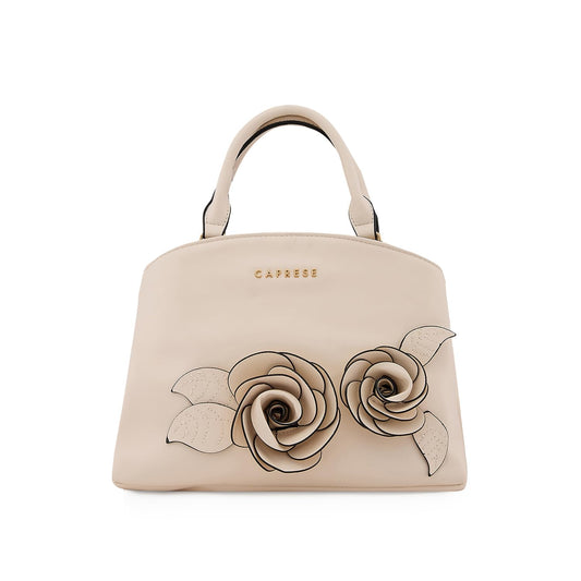 Caprese Bloom Satchel Small Off White Bag for Women with Adjustable & Detachable Strap|Versatile Shoulder, Crossbody Bag for Work, Travel, and Everyday Use, Spacious with Multiple Compartments