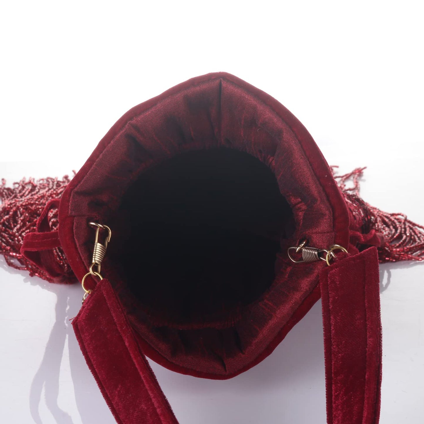 SWISNI Marron long tassel marron potli II Women's Traditional Designer Clutch For Women & Girls II DESIGNER POTLIS
