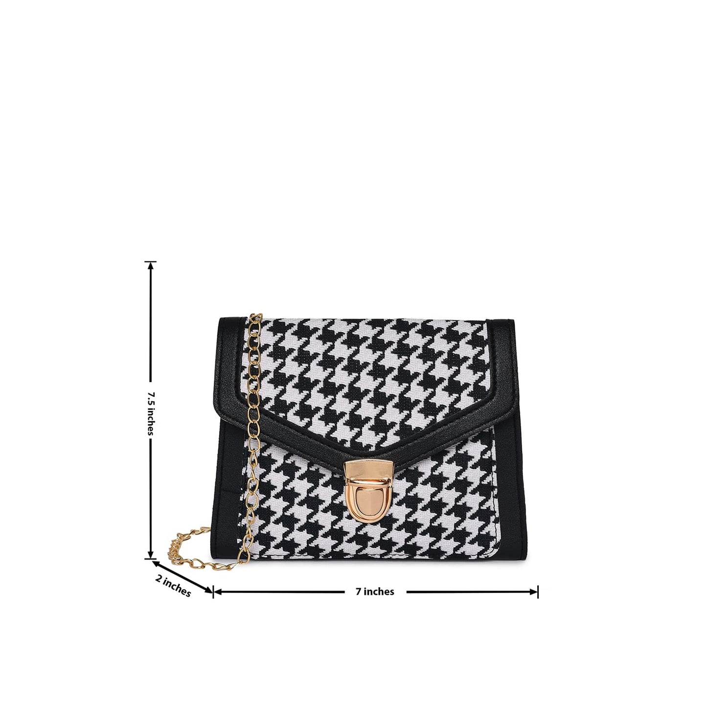 Haute Sauce Textured Push Lock Sling Bag with Chain Strap (AZ_HSSB1006)