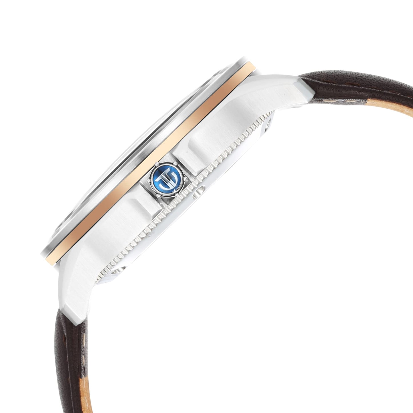 Titan Maritime Automatic Anthracite and Brown Bi-Colour Dial Brown Leather Strap Watch for Men - NT1793KL02