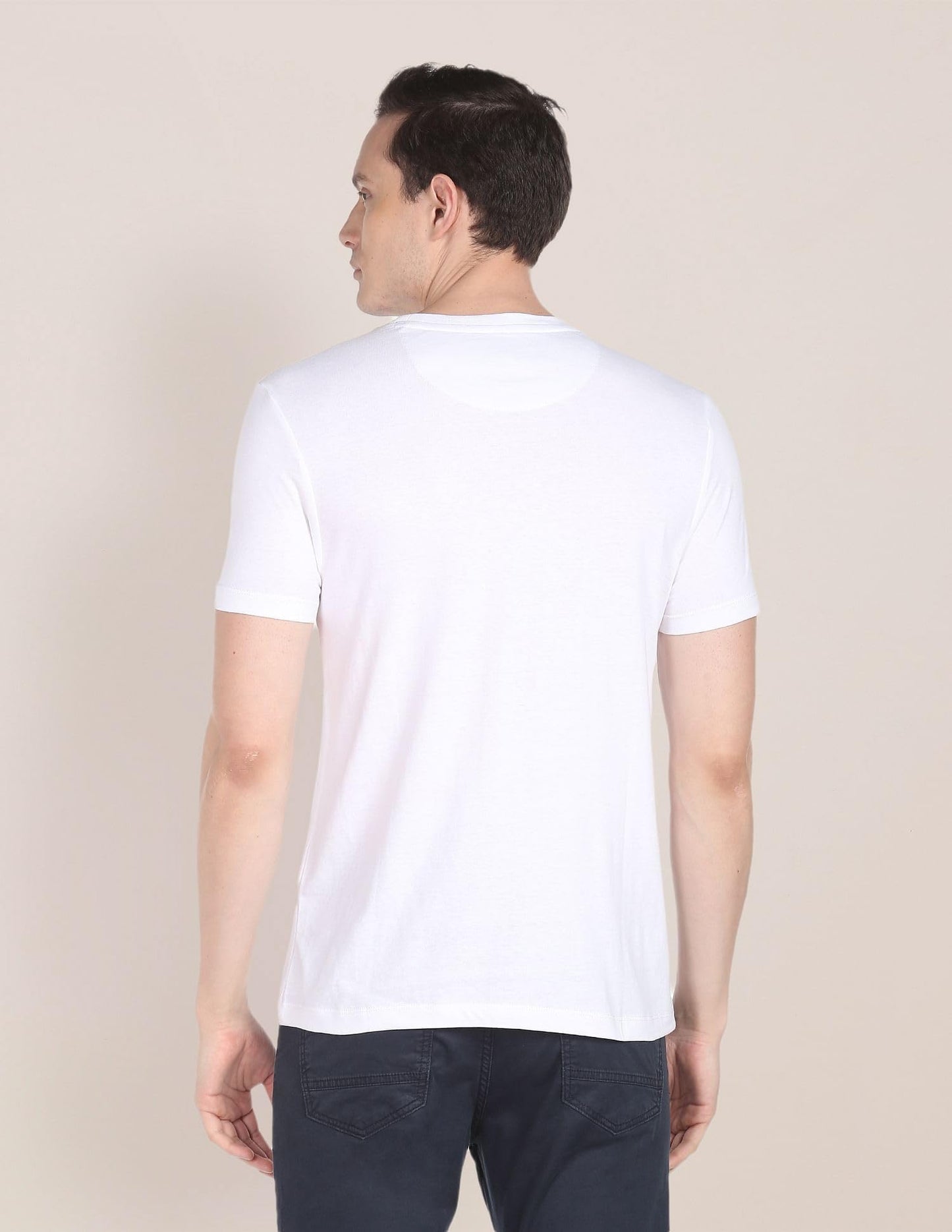 U.S. POLO ASSN. Men's Crew Neck Brand Print Cotton T-Shirt (USTSHS1374_White_L)