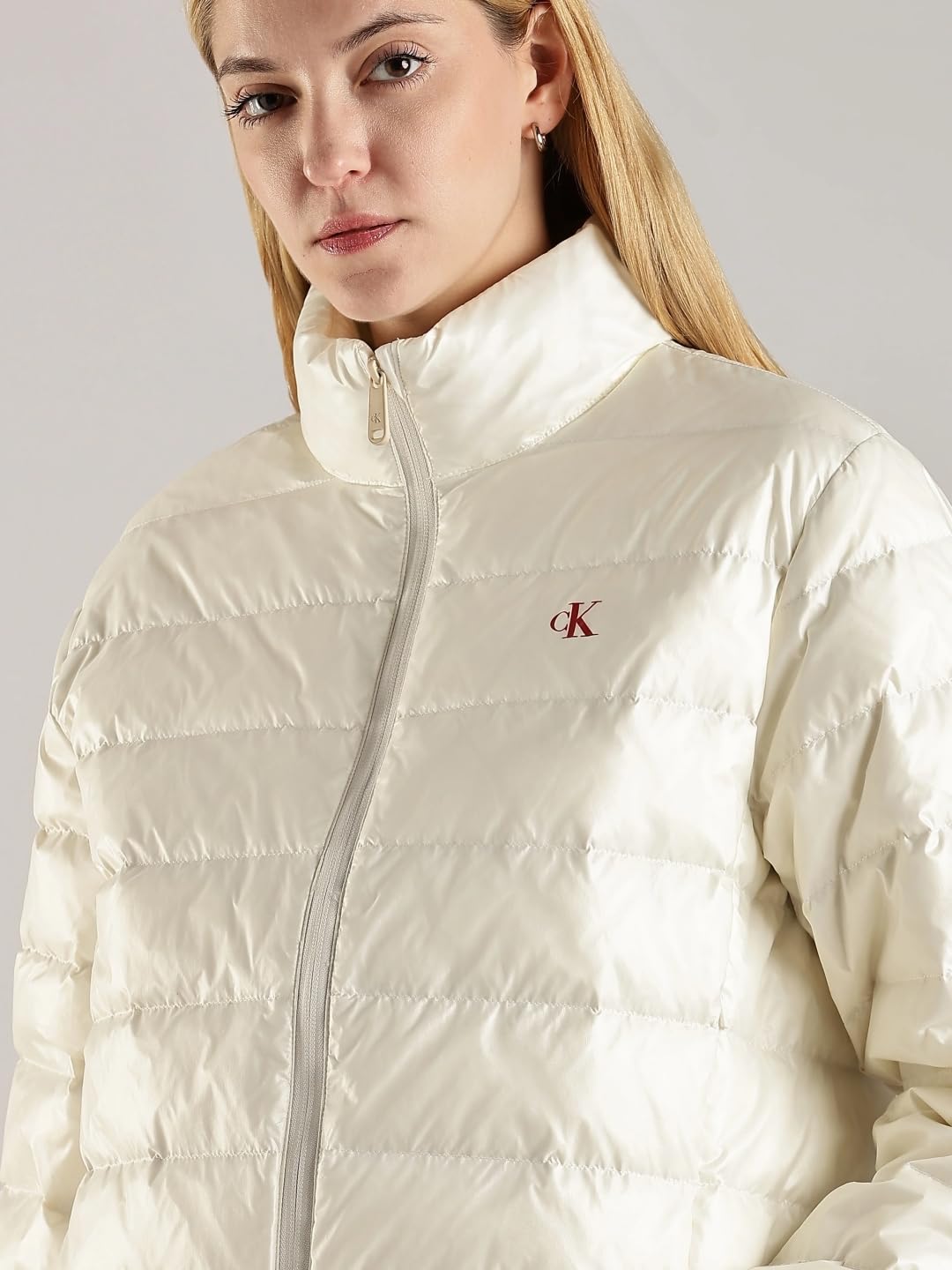 Calvin Klein Jeans Regular Fit Nylon High-Neck Puffer Jacket