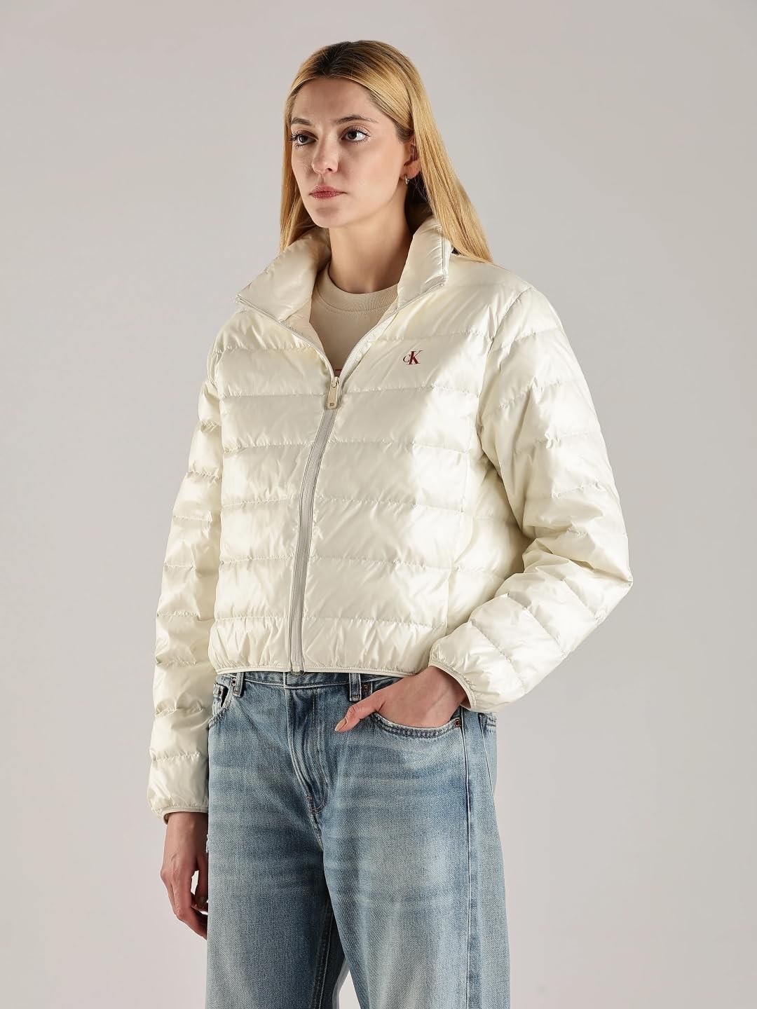 Calvin Klein Jeans Regular Fit Nylon High-Neck Puffer Jacket
