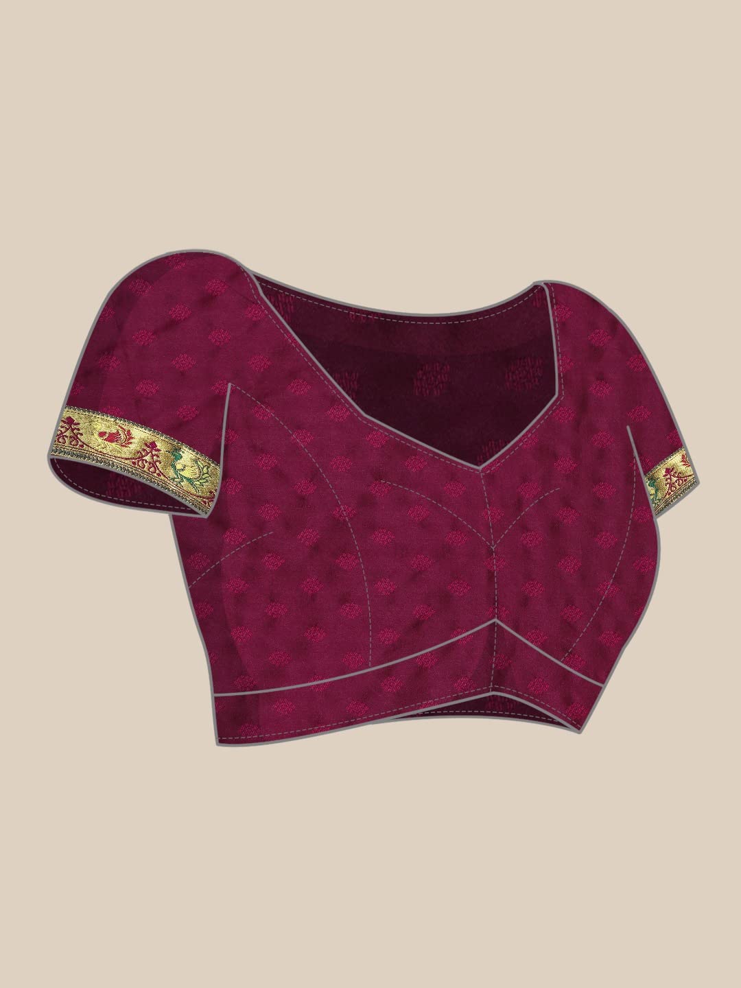 Pandadi Saree Women's Paithani Paithani Silk Saree With Blouse Piece (332PS4_Purple)