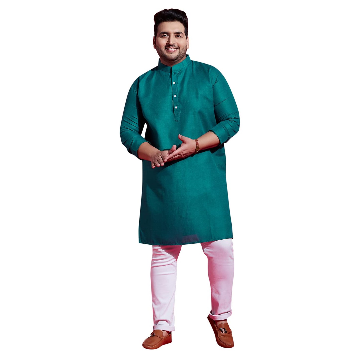 Bigbanana Plus Size Men's Regular Fit Kurta (Anubhav,Royal Blue,7XL)