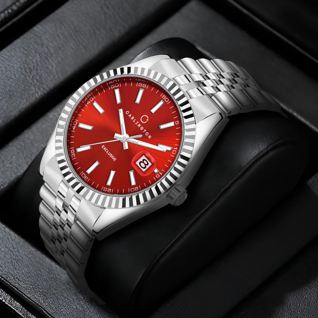 Carlington Analog Men's Watch with Stainless Steel Chain Strap, Multi-Color Dial Options, Premium Gift Watch for Men – Stylish Casual & Formal Wrist Watch - CT 8811